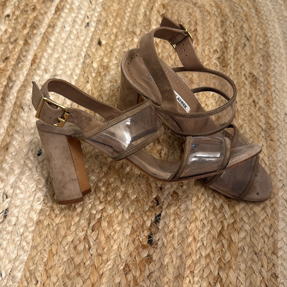 Manolo Blahnik suede and plastic heels - Picture 6 of 6